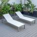 LeisureMod Marlin Patio Chaise Lounge Chair With Grey Aluminum Frame, Set of 2 - Leisurmod MLGR-77W2