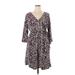 L.A. Gold Clothing Co. Casual Dress - A-Line V-Neck 3/4 sleeves: Purple Dresses - Women's Size X-Large