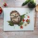 Cute Hedgehog Glass Worktop Protector Cutting Board Glass Worktop Saver Kitchen Gift For Her Wildlife Kitchen Homeware Country Home Gift