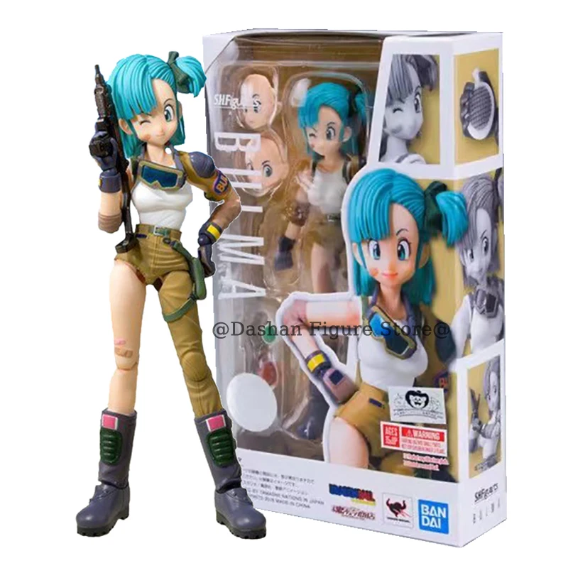 13.5 centimetri Anime Dragon Ball Figure Bulma Goku Action Figure Mobile Collezione IN PVC Bambola SHF Infanzia Son Goku Figurine Giocattoli di Modello