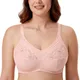 Women's Cotton Mastectomy Pocket Bra Plus Size Full Coverage Embroidered Support Wire Free