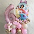 43pcs Disney Princess Cinderella Rapunzel Belle Foil Balloons Set Girls Birthday Party Decoration