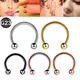 1Pc Lip Piercing Lip Ring F136 Titanium Septum Nose Rings Round Bar Horseshoe Ring Ear Cartilage