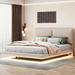 Queen Size Upholstered Platform Bed with Sensor Light and 2 sets of USB Port and Socket