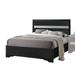 Contemporary Style Black Wood Panel Twin Bed - Panel Headboard, Low Profile Footboard, Light Gray Trim Panel