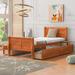 Twin Size Wood Platform Bed with 4 Drawers and Streamlined Headboard