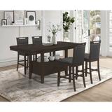 Coaster Furniture Prentiss Rectangular Counter Height Dining Set with Butterfly Leaf Cappuccino