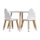 Ensemble de table basse et 2 chaises pour enfants en MDF blanc