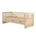 Lit banquette 90x200 sommier 3 tiroirs inclus naturel