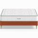 Pack lit 160x200 en velours rouille + Matelas latex