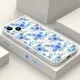 Blaue florale Silikon-Handy hülle für iPhone 14 15 12 11 13 pro max mini 14 15 plus 8 7 6 6s plus x