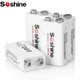 Soshine 4PC 6F22 9V 680mAh Lithium-Akku 6F22 9 Volt Li-Po-Batterien für Radio Elektronisches