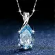 Aquamarin edelsteine diamant anhänger halsketten für frauen tropfen blauen kristall weiß gold silber