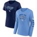 Women's Fanatics Branded Light Blue/Navy Tampa Bay Rays T-Shirt Combo Pack