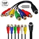 10-poliges S-Video zur Buchse RGB 6 RCA 10-poliges Din-Video-Stecker-Komponenten kabel 30cm für