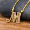 AIBEF Top Qualität Initial Name Halskette Gold Farbe 26 Buchstaben Charm Anhänger Micro Pave CZ Kupfer Kette Schmuck Für Frauen Geschenk