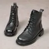 GKTINOO Echtes Kuh Leder Stiefel Frauen Plattform 2025, Herbst Zipper Nicht Slip Kurze Stiefel Winter Frauen Schuhe Botas Mujer Handmade