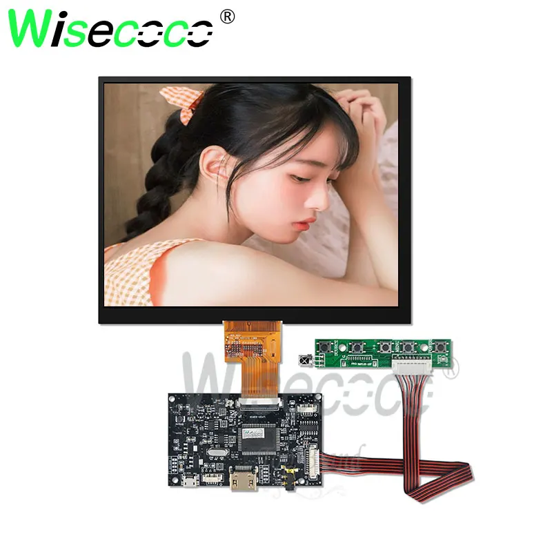Wisecoco Für Notebook-Laptop Raspberry Pi 8 Zoll LCD 1024 x 768 IPS-Bildschirm mit LVDs 40 Pins Treiberplatine Image