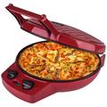 GnHoCh Pizza Maker 12 Inch Pizza Cooker and Calzone Maker with Timer &Temperatures control 1440 Watts Pizza Oven convert to Electric indoor Grill Red