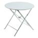 Carolina Classics 30 Folding Metal Bistro Table with Umbrella Hole in White