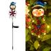 TERGAYEE Christmas Stake Decor Santa Reindeer Penguin and Snowman Christmas Decorations Metal Garden Yard Stakes with LED Lights Waterproof for Home Lawn Pathway Christmas Holiday Winter Decoration