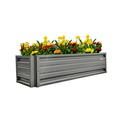 2 x 6 Rectangular Metal Planter Box Durable Raised Garden Bed in Galvalume Steel 24 x 72 With 18 Inch High Walls (Slate Gray)