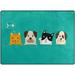 Coolnut Cartoon Dogs Cats Area Rug 80 x 58 Pet & Child Friendly Carpet for Living Room Bedroom Dining Room Indoor Outdoor Soft Rug Washable Non Slip Comfortable Area Rug