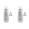 2Pcs Rectangular Face Fix Flush Recessed Sliding Door Pull Handle Stainless Steel