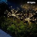 Ovzne 2pcs 8 Features Solar Lights Outdoor Lights Garden Lights Garden Lights Ground Plug Lights