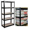 HYYYYH 5-Tier Heavy Duty Metal Shelving 59 x 28 x 12 Racking Storage Unit Black (386LB Capacity Per Shelf) 1929LB Total Capacity Garage Shed Storage Shelving Units 3 Year Warranty