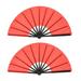 Uxcell Folding Fan Vintage Handheld Fans Plastic for Halloween Party 64x33cm/25.2x13 Pack of 2 (Red Black)