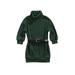 Kids Baby Girl Turtleneck Sweaters Dress with Belt Long Sleeve Solid Ribbed Knit Pullover Dress