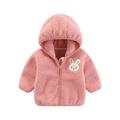 Summer Savings Clearance 2024! TAGOLD Kids Coats Toddler Baby Boys Girls Solid Color Plush Long Sleeved Cute Winter Casual Keep Warm Hoodie Coat