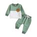 Pimfylm Baby Toddler Boys Fall Winter Outfits Toddler Baby Boy Outfits Hoodie Sweatshirts Boys Clothing Sets Green 90