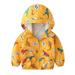 Toddler Boys Autumn Winter Baby Grils Dinosaur Print Zipper Hooded Windproof Outfits Coat