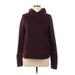 G.H. Bass & Co. Pullover Hoodie: Burgundy Solid Tops - Women's Size Large