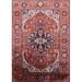 Ahgly Company Indoor Rectangle Mid-Century Modern Pink Brown Pink Oriental Area Rugs 4 x 6