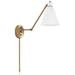 Capital Lighting Bradley 1 Light Sconce Aged Brass and White