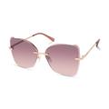Skechers Women's Modified Rimless Butterfly Sunglasses in Brown