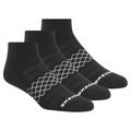 Skechers Men's 3 Pack Diamond Quarter Socks in Black, Size Large