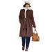 Plus Size Women's Wool Coat by Soft Focus in Chocolate Soft Camel (Size 14 W)