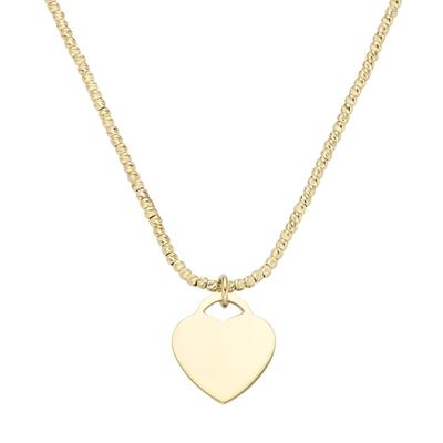 Giorgio Martello Milano - Kette Kugelkette diamantiert mit Anhänger Herz, Silber 925 Ketten 1 ct Gold Damen