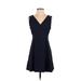 BCBGeneration Cocktail Dress - Party V Neck Sleeveless: Blue Print Dresses - Women's Size 4