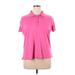 Lands' End Short Sleeve Polo Shirt: Pink Tops - Women's Size 1X