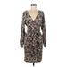 Bailey Blue Casual Dress - Wrap: Brown Leopard Print Dresses - Women's Size Medium