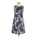 GAIAM Casual Dress - A-Line Crew Neck Sleeveless: Gray Print Dresses - Women's Size Small