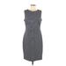 Chaps Casual Dress - Sheath: Gray Stripes Dresses - Women's Size 10