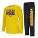 Men's Concepts Sport Black/Gold Pittsburgh Penguins Meter Long Sleeve T-Shirt & Pants Sleep Set