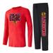 Men's Concepts Sport Black/Red Chicago Blackhawks Meter Long Sleeve T-Shirt & Pants Sleep Set