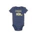Just One You Made by Carter's Short Sleeve Onesie: Blue Stripes Bottoms - Size 6 Month